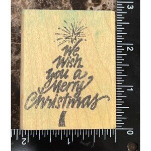Vintage "We Wish You A Merry Christmas" Rubber Stamp By Love You To Bits